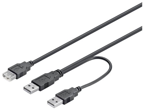 Mcab USB 2.0 Hi-Speed Dual Power Verlängerungskabel 30cm von Mcab