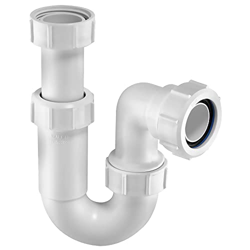 McAlpine asa10 11/10,2 cm X 75 mm Wasser Seal verstellbar Einlass Stahlrohr drehbar 'P' Falle mit Multifit Outlet – Weiß von Mcalpine