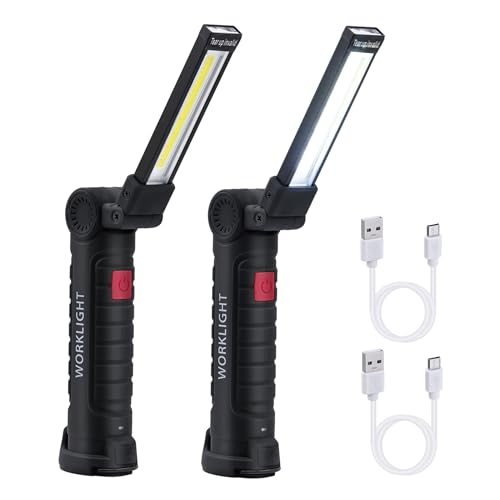 Mcbazel LED Arbeitsleuchte Wiederaufladbare,USB-Taschenlampe Arbeitsleuchte 5 Modi COB Werkstattlampe Handlampe 360° Drehbare COB Taschenlampe Magnetclip für Camping/Auto Reparatur/Outdoor - 2Pack Mcbazel LED Arbeitsleuchte Wiederaufladbare,USB-Taschenlampe Arbeitsleuchte 5 Modi COB Werkstattlampe Handlampe 360° Drehbare COB Taschenlampe Magnetclip für Camping/Auto Reparatur/Outdoor - 2Pack von Mcbazel