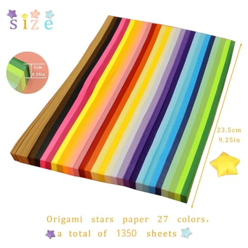 Mcclellanty 1350 Blatt Sternpapierstreifen, 27, Sternpapier, Lucky Wish, Doppelseitiges Sternenpapier für Kinder und Erwachsene Mcclellanty 1350 Blatt Sternpapierstreifen, 27, Sternpapier, Lucky Wish, Doppelseitiges Sternenpapier für Kinder und Erwachsene von Mcclellanty