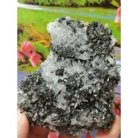 Perfekt Qualitäts Quarz Mit Sphalerit Aus Bulgarien, Goldmineralien, Kristallstein, Rohe Natur, Geschenkmineralien, Sammlung, Selten, Cluster von Mccollecti0nShop