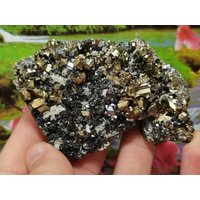 Sphalerit Mit Pyrit Und Galena Aus Bulgarien, Gold Mineralien, Kristall Stein, Rohe Natur, Geschenk Sammlung von Mccollecti0nShop