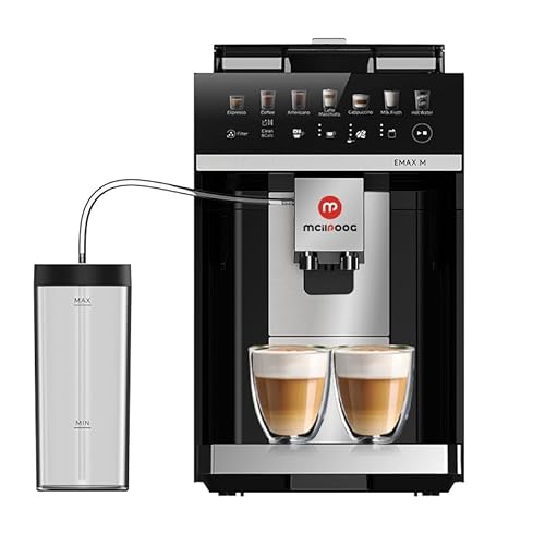 Mcilpoog M3 super automatic coffee machine with 15Bar pressure, espresso machine can make 7 kinds of drinks with one click of bean flour, easy to clean and easy to clean (Black) von Mcilpoog