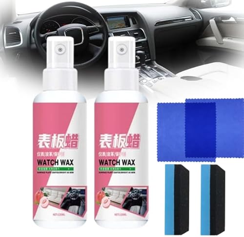 120 ml Auto-Armaturenbrett-Polierwachs-Spray, Auto-Innenraum-Kunststoff-Tür-Armaturenbrett-Teile, Poliermittel-Wachs, Innenraum-Auto-Sprühreiniger, Armaturenbrett-Pflege (2pcs) von Mciluyaiio