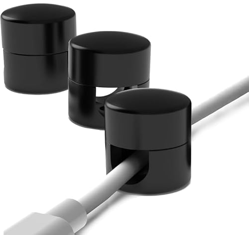 3 Stück Kabelanker in 6 Farben für die Schreibtischorganisation, Upgrade-Metall-Kabel-Organizer aus Premium-Aluminium, Ladekabel-Management-Clips für das Heimbüro, stilvoll, robust (Schwarz) von Mciluyaiio