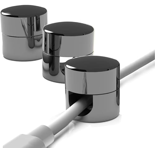 3 Stück Kabelanker in 6 Farben für die Schreibtischorganisation, Upgrade-Metall-Kabel-Organizer aus Premium-Aluminium, Ladekabel-Management-Clips für das Heimbüro, stilvoll, robust (Waffengrau) von Mciluyaiio