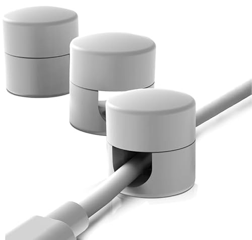 3 Stück Kabelanker in 6 Farben für die Schreibtischorganisation, Upgrade-Metall-Kabel-Organizer aus Premium-Aluminium, Ladekabel-Management-Clips für das Heimbüro, stilvoll, robust (Weiß) von Mciluyaiio