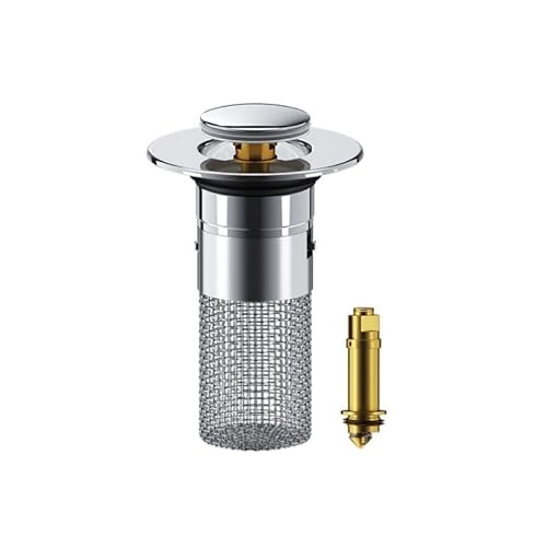 Badezimmer-Waschbecken-Stopper, Haarfänger, universeller Waschbecken-Abflussfilter mit abnehmbarem Edelstahlfilter, Anti-Verstopfungs-Badewannen-Abflussstopfen, sauberer Haarfänger (Edelstahl) von Mciluyaiio