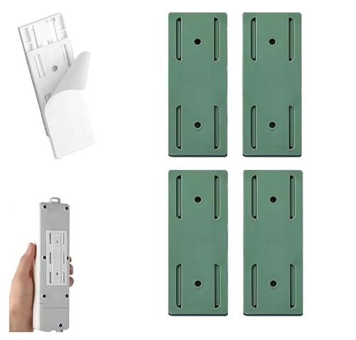 Meetitsneeds Selbstklebender Steckdosenhalter ohne Stanzung, beschädigungsfreie Wandhalterung für Steckdosenleisten, selbstklebender Steckdosenhalter, starker Kabel-Organizer für Homeoffice (Grün) von Mciluyaiio