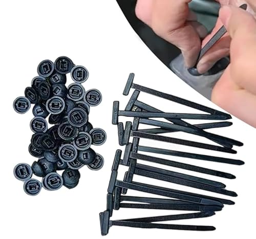 Universal-Kabelbinderschnalle aus Nylon, Mehrzweck-Kabelbinderwerkzeug aus Kunststoff, Robuster, selbstsichernder Kabelbinderhalter aus Nylon,UV-beständige schwarze Kabelbinder für die paratur (20) von Mciluyaiio