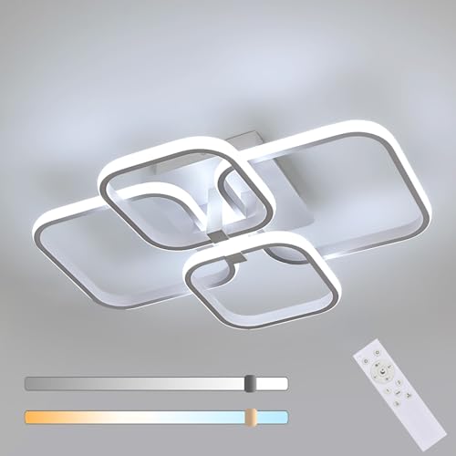 Mckalen Deckenleuchte LED Dimmbar, 48W 5400LM Deckenleuchte LED Modern Groß, Weiß Deckenbeleuchtung Quadratisch mit Fernbedienung 3000K-6500K für Schlafzimmer Wohnzimmer Küche Mckalen Deckenleuchte LED Dimmbar, 48W 5400LM Deckenleuchte LED Modern Groß, Weiß Deckenbeleuchtung Quadratisch mit Fernbedienung 3000K-6500K für Schlafzimmer Wohnzimmer Küche von Mckalen