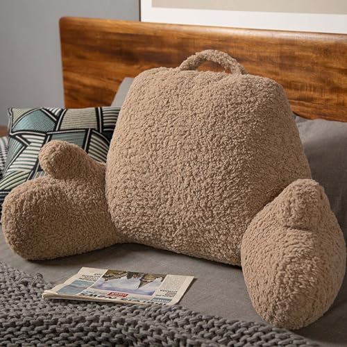 McoSu Bett-Lesekissen, komfortable Lendenwirbelstütze Kissen weich abnehmbar Rückenlehne Kissen Multifunktionale Armlehnen Rückenlehne Kissen (Coffee 80x40cm) von McoSu