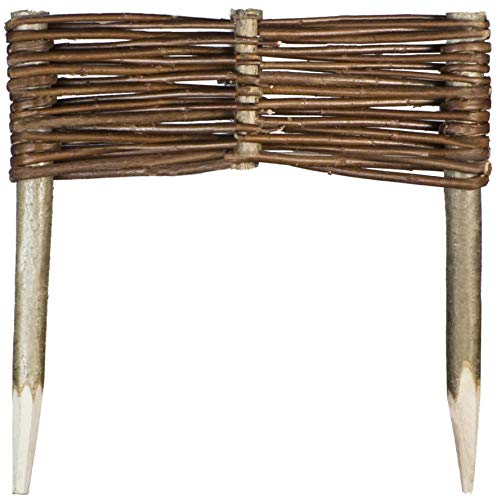 Mcsammler Weide Beeteinfassung in 16 Größen Weidenzaun Rasenkante Beetbegrenzung Steckzaun imprägniert mit Buchepflöcken für leichtes Einsetzen Palisade Länge: 30 cm Höhe: 10 cm von MC.Sammler