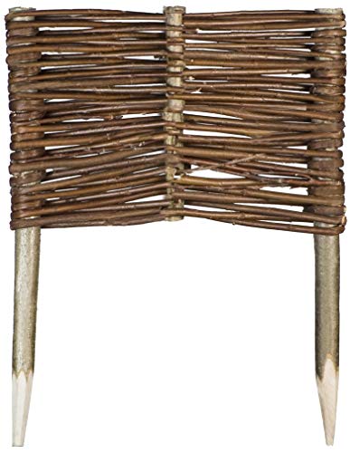 Mcsammler Weide Beeteinfassung in 16 Größen Weidenzaun Rasenkante Beetbegrenzung Steckzaun imprägniert mit Buchepflöcken für leichtes Einsetzen Palisade Länge: 30 cm Höhe: 20 cm von MC.Sammler
