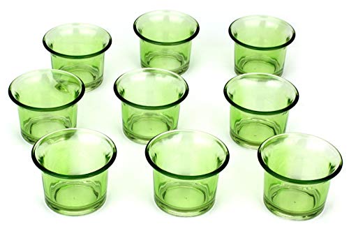 NoNa 4,5 cm Teelicht-Gläser - Neun im Set - GRÜN - Teelichtglas Kerzenglas Kerzengläser Teelichthalter von Mcties