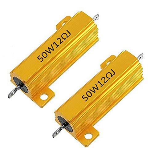 Mdurian 2 X 50W 12 Ohm 5% Aluminiumgehäuse Widerstand Lastwiderstände Gewindebohrer Wirewound Aluminium Gehäuse Drahtwiderstand Gold von Mdurian
