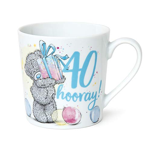 Me To You Keramiktasse zum 40. Geburtstag, Tatty Teddy, Blau, Gold, Grau von Me to You