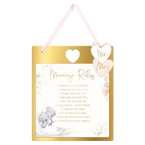 Me to You Tatty Teddy Schild mit Aufschrift "Marriage Rules", lustiges Geschenk für Hochzeit oder Junggesellinnenabschied, offizielle Kollektion Me to You Tatty Teddy Schild mit Aufschrift "Marriage Rules", lustiges Geschenk für Hochzeit oder Junggesellinnenabschied, offizielle Kollektion von Me to You