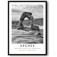 Arches Reisedruck, Utah Poster, Schwarz Weiß Druck, Einzigartige Wand Kunst, Minimalistisch, Home Decor, National Park A1/A2/A3/A4/A5 von MeAndKatePrints