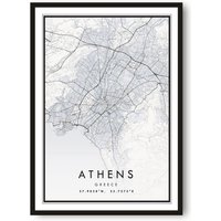 Athen Karte Druck, Griechenland Poster Stadt Drucke Von Athen, Beliebtes Geschenk, Druck A1/A2 A3 A4 A5 von MeAndKatePrints