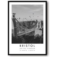 Bristol Reisedruck, Poster, Einzigartiges Wanddekor, Schwarzweißes Wohndekor, England Bristol, Beliebter Druck A1/A2/A3/A4/A5 von MeAndKatePrints