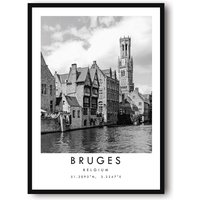 Brügge Reisedruck, Poster, Einzigartige Wanddekoration, Schwarzweiß Wohnkultur, Belgien Beliebter Druck A1/A2/A3/A4/A5 von MeAndKatePrints