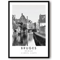 Brügge Reisedruck, Poster, Einzigartige Wanddekoration, Schwarzweiß Wohnkultur, Belgien Beliebter Druck A1/A2/A3/A4/A5 von MeAndKatePrints