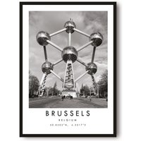 Brüssel Reisedruck, Poster, Einzigartiges Wanddekor, Schwarzweiß-Inneneinrichtung, Belgien Beliebter Druck A1/A2 A3 A4 A5 von MeAndKatePrints