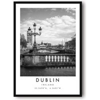 Dublin Reisedruck, Poster, Einzigartiges Wanddekor, Schwarzweißes Wohndekor, Irland Druck, Beliebter Druck A1/A2/A3/A4/A5 von MeAndKatePrints