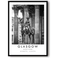 Glasgow Reisedruck, Poster, Einzigartiges Wanddekor, Schwarzweißes Wohnkultur, Schottland Druck, Beliebter Druck A1/A2/A3/A4/A5 von MeAndKatePrints