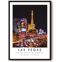 Las Vegas Reisedruck, Poster, Einzigartiges Wandkunst-Dekor, Farbe Hauptdekor, Amerika Vegas, Beliebtes Geschenk A1/A2 A3 A4 A5 von MeAndKatePrints