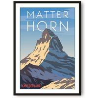 Matterhorn Reise Poster, Alpen Bunt Druck, Einzigartige Wand Kunst, Stadt, Ski Fahren A1/A2/A3/A4/A5 von MeAndKatePrints