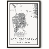 San Francisco Karte Druck, Poster Sam Druck Minimalistisch, Drucke Von Kalifornien, Benutzerdefinierte von MeAndKatePrints
