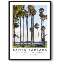 Santa Barbara Reisedruck, Poster, Farbdruck, Druck, Wohnkultur, Kalifornien, Druck A1/A2/A3/A4/A5 von MeAndKatePrints
