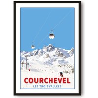 Skiing Travel Poster | Courchevel Ski Druck Frankreich Reise Skilaufen Wandkunst Gerahmte Drucke A1/A2/A3/A4/A5 von MeAndKatePrints