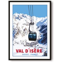 Skiing Travel Poster | Val D'isere Ski Print Frankreich Reise Skilaufen Wandkunst Gerahmte Drucke A1/A2/A3/A4/A5 von MeAndKatePrints