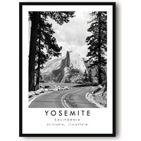 Yosemite Reisedruck, Kalifornien Poster, Schwarz Und Weiß Druck, Wandkunst, Minimalistisch, Wohnkultur, National Park A1/A2/A3/A4/A5 von MeAndKatePrints