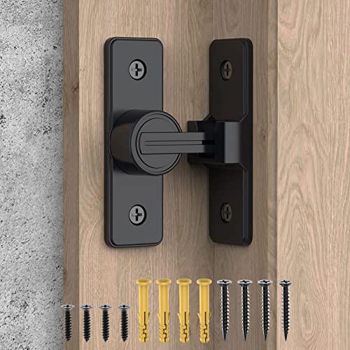 90 Grad Flip Barn Door Lock, Heavy Duty Gate Latches Flip Latch Safety Door Bolt Latch Lock, Sliding barn Door Lock Gate Latch Lock Suitable for Garden, Bathroom, Garage (1 Pack Matte Black) von MeBantoo