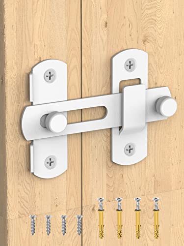 Schiebetürschloss, Edelstahl Torriegel Flip Latch Sicherheit Türriegel Riegel Verriegelung für Weinschrank, Badezimmer, Outdoor, Garage, Garten, Schranktür (1, Weiß) von MeBantoo