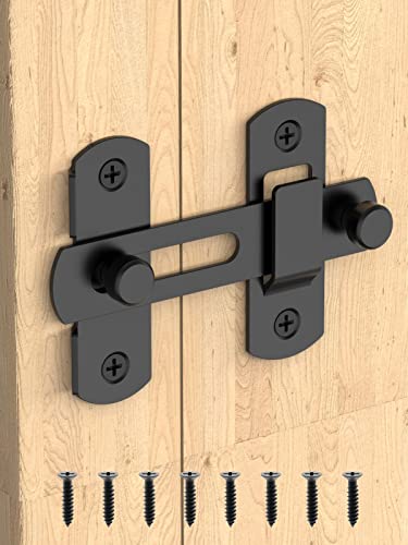 Schiebetürschloss, Edelstahl Torriegel Flip Latch Sicherheitsriegel für Weinschrank, Badezimmer, Outdoor, Garage, Garten, Schranktür (1, Schwarz) von MeBantoo