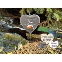 Grabstecker Aus Schiefer | Schieferherz Mit Erdspieß Grabschmuck Grabdeko Trauerdeko Trauergeschenk Oma Mama Opa Papa Baby Sternenkind von MeDaPi