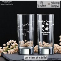 Trinkglas Mit Gravur Trainer Geschenk Fußball Handball Personalisiert Name Team Geschenkidee Abschied Saison Ende Wasserglas von MeDaPi