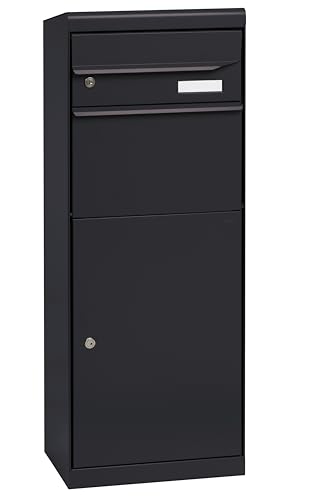 MEFA Maple 661 Paketkasten mit Briefkasten – Sicherer Standbriefkasten in Anthrazitgrau (RAL 7016) – mit Namensschild – Wetterfest 661061M von MEFA
