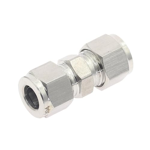 MeGLob 1 stücke Variabler Durchmesser 3~12mm Rohr Doppelklemmring Rohr Gerade Klemmverschraubung Kupplung 304 Edelstahl rohrverbinder (Size : 14mm) von MeGLob