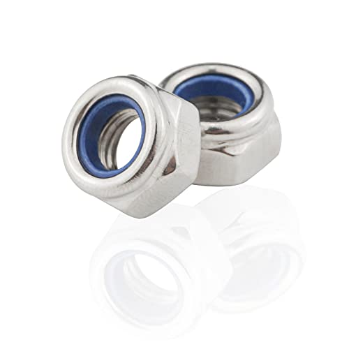 Muttern M6 Edelstahl A2 V2A, MeHurr 30 Stück Selbstsichernde Muttern, Sechskantmuttern Sicherungsmuttern DIN 985, Mutter Rostfrei, Niro Stoppmuttern für Schrauben von MeHurr