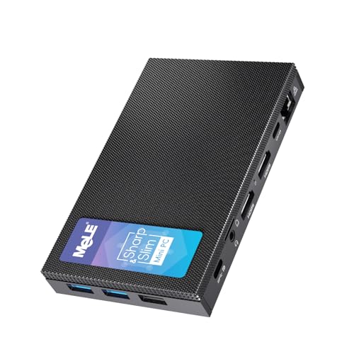 MeLE Quieter 4C Fanless Mini PC N100 8GB 128GB mit Multi-OS-Unterstützung, extrem schlank und kompakt, USB-C, HDMI Display Desktop PC für Zuhause, Büro, Bildung, Industrie und Werbetafeln von MeLE