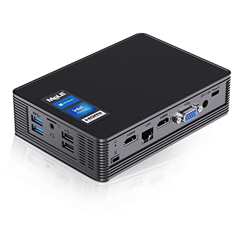 MeLE Mini PC, QuieterHD3 Celeron N5105 8GB 256GB Mikrocomputer, Lüfterloser Kleiner Desktop mit Gigabit Ethernet WiFi, BT5.1 für Industrie IoT Business Digital Signage von MeLE