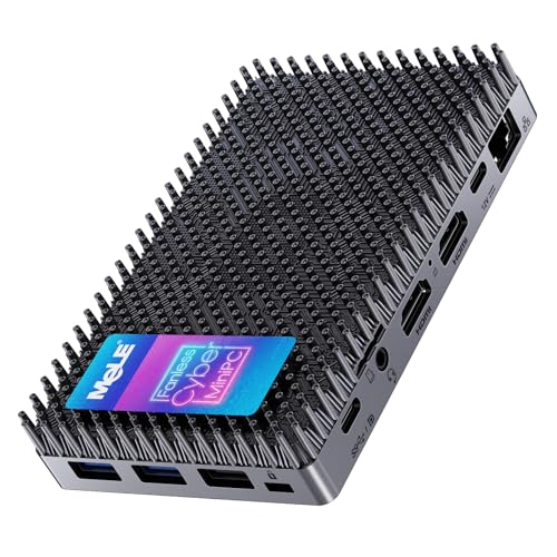 MeLE Mini-PC ohne Lüfter, Cyber X1 N150, 16 GB RAM, 512 GB SSD, USB-C voll funktionsfähig mit USB PD3.0, Videowiedergabe und Datenübertragung, 2 x HDMI 2.0 von MeLE