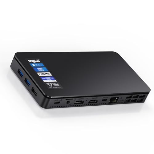 MeLE Overclock 4C Mini PC 12th Gen N95(bis zu 3,4 GHz) 32GB RAM 512GB Win11 Pro Kleiner Desktop PC Wi-Fi 6,BT5.2,Dreifach-Anzeige,Zweifach 4K HDMI Alles in Einem USB-C für Business/Büro/Zuhause von MeLE