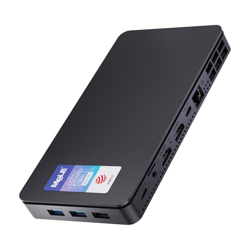 MeLE Overclock X2 Mini-PC N150 mit 32 GB RAM, 512 GB Speicher, UHD Graphics, 4K-Ausgabe über HDMI & USB-C, kompakter Slim-PC mit Gigabit-LAN, VESA-Halterung und Auto Power On von MeLE